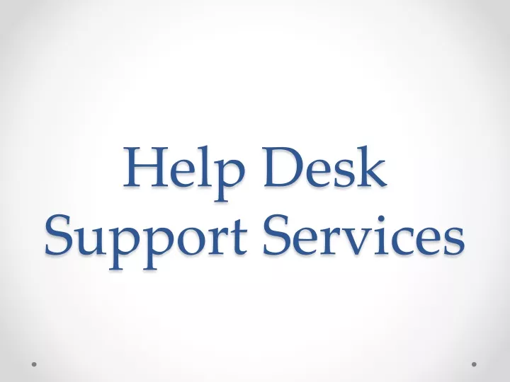 help desk support services