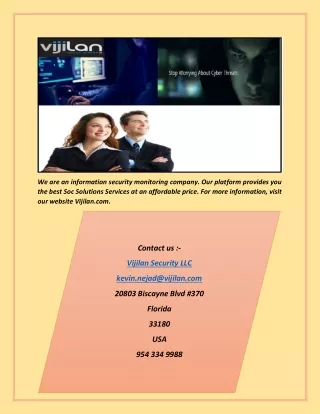 we are an information security monitoring company