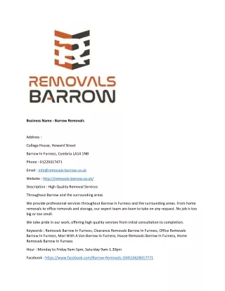 Barrow Removals