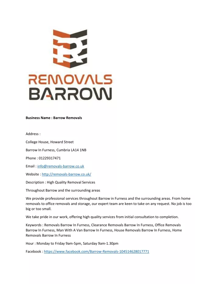 business name barrow removals