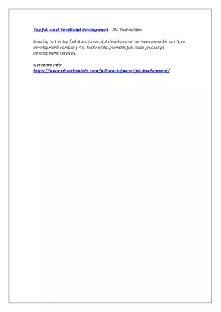 top full stack javascript development