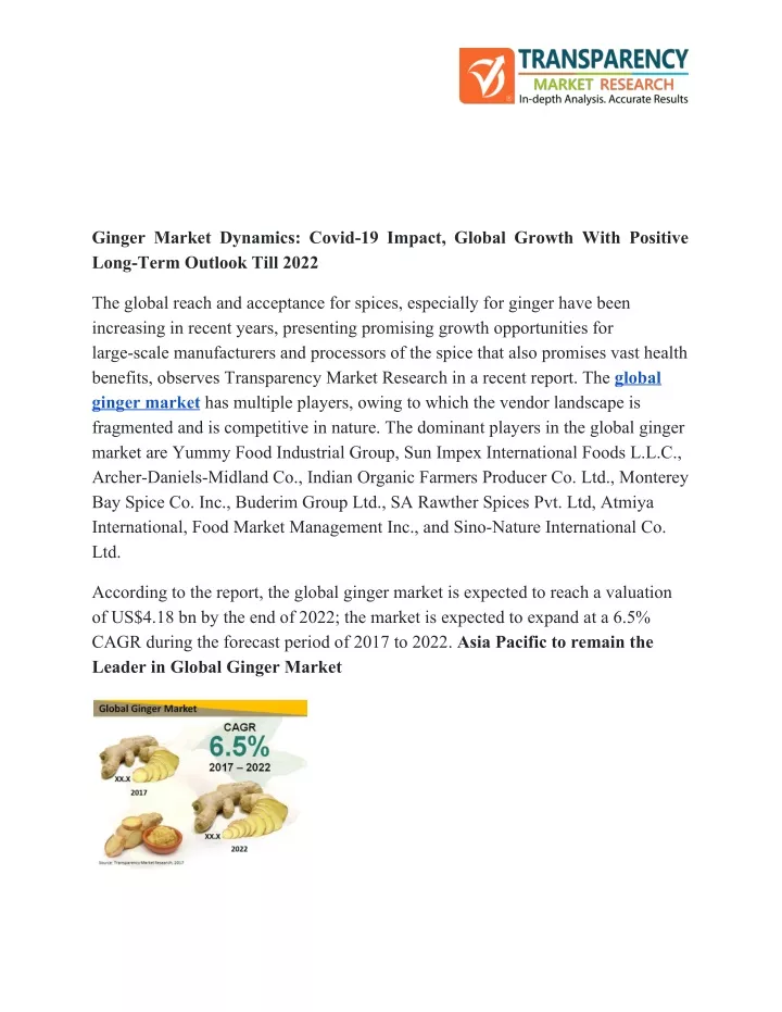 ginger market dynamics covid 19 impact global
