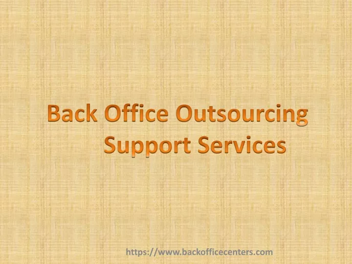 back office outsourcing support services