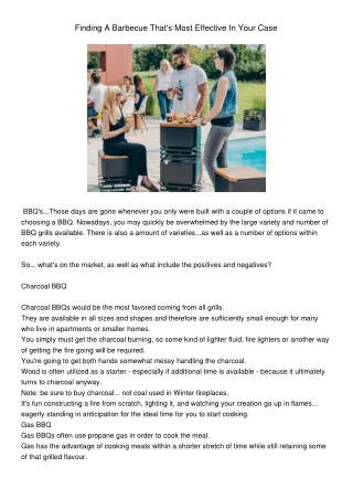 finding a barbecue that s most effective in your