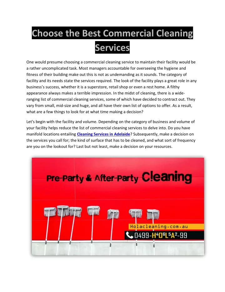 choose the best commercial cleaning services