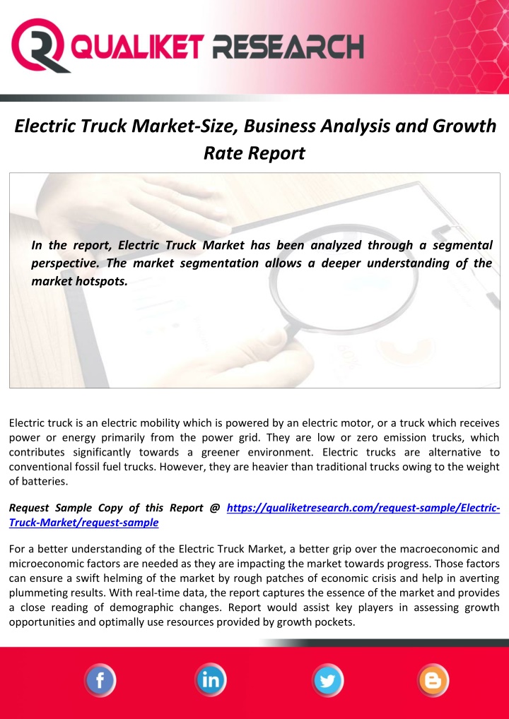 electric truck market size business analysis