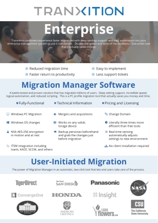 enterprise tranxition customers experience faster