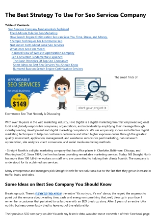 the best strategy to use for seo services company