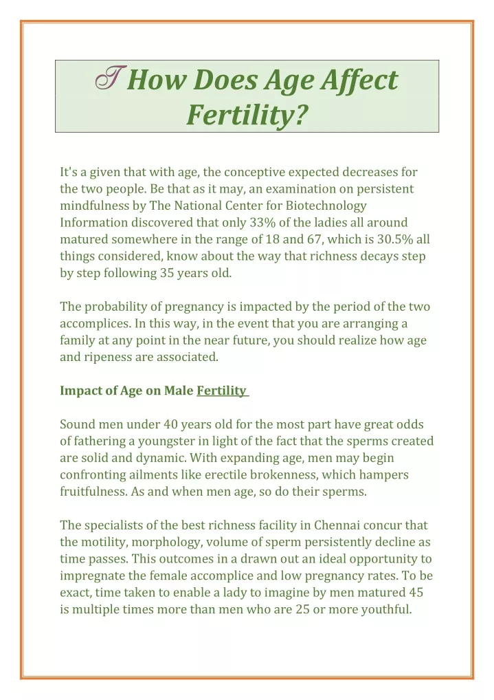 how does age affect fertility