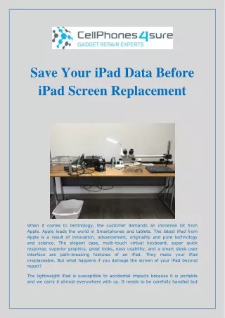 Save Your iPad Data Before iPad Screen Replacement