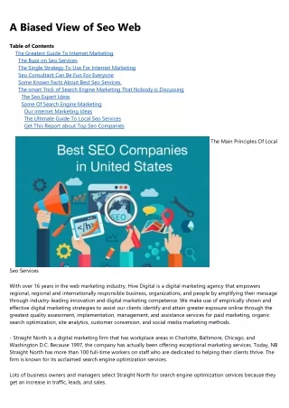 a biased view of seo web
