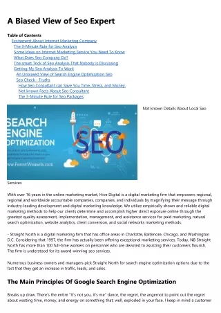 a biased view of seo expert