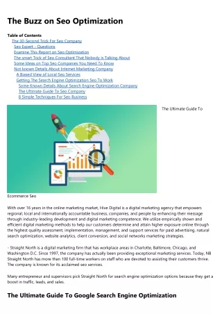 the buzz on seo optimization