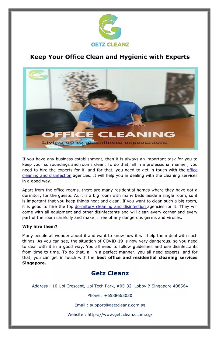 keep your office clean and hygienic with experts