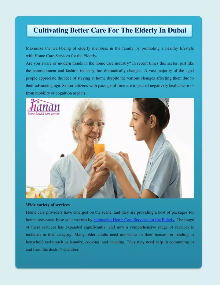cultivating better care for the elderly in dubai