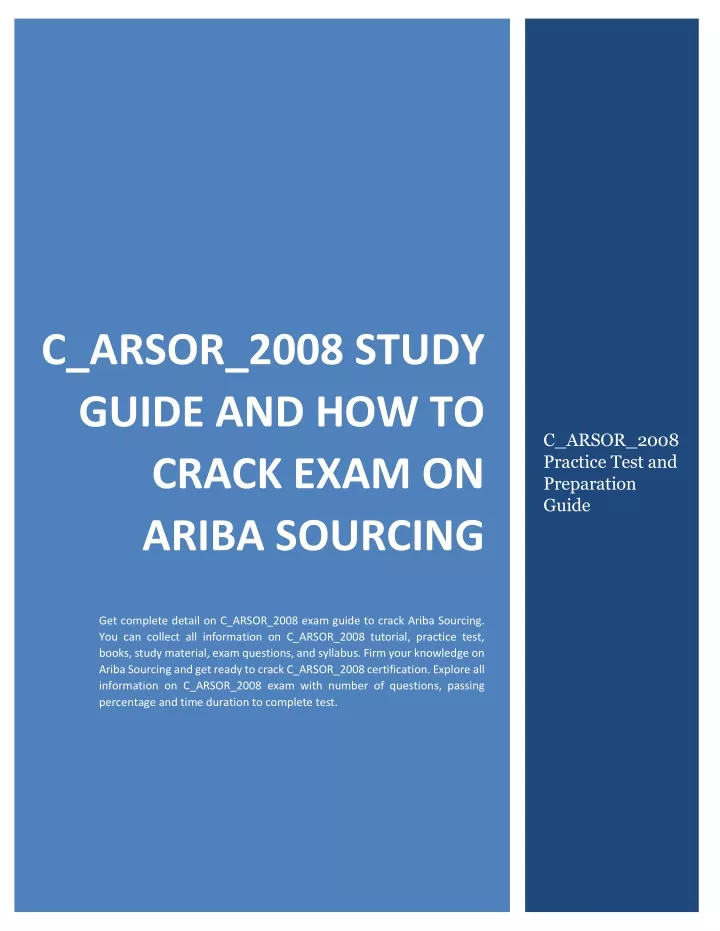 c arsor 2008 study guide and how to crack exam