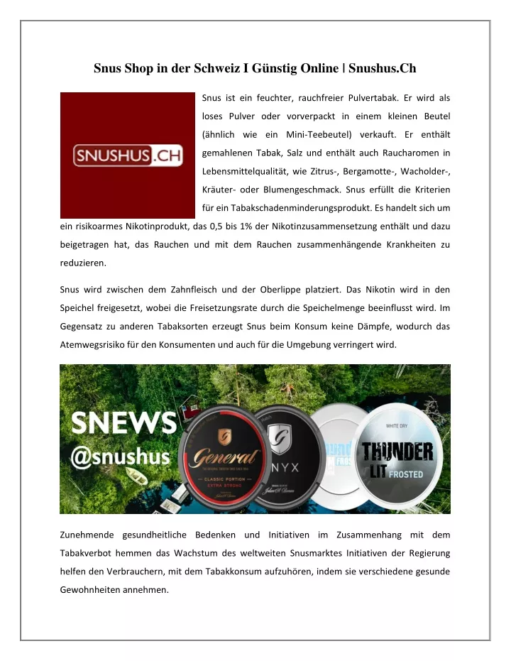 snus shop in der schweiz i g nstig online snushus