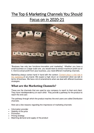 the top 6 marketing channels you should