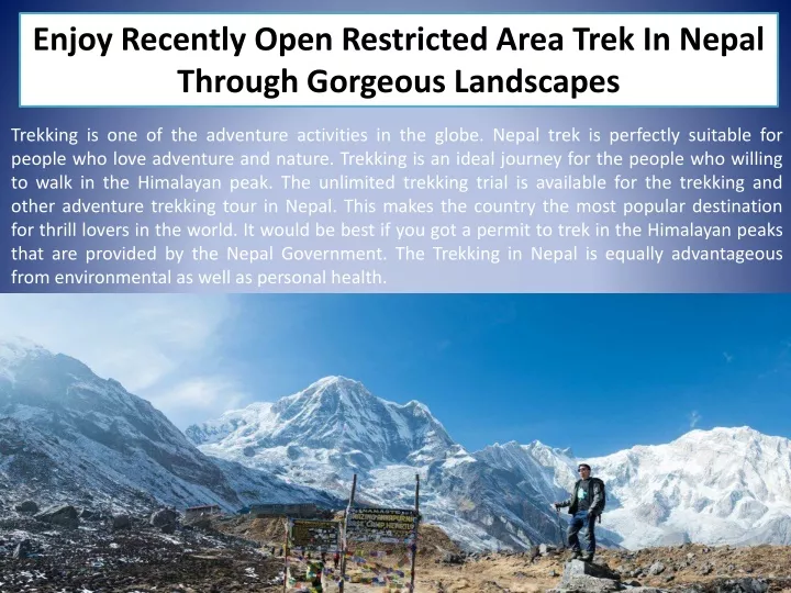 enjoy recently open restricted area trek in nepal