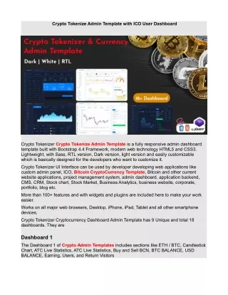 crypto tokenize admin template with ico user