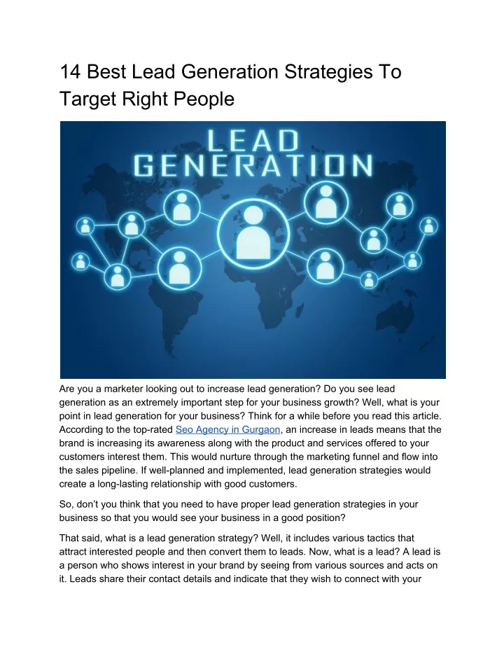 14 best lead generation strategies to target
