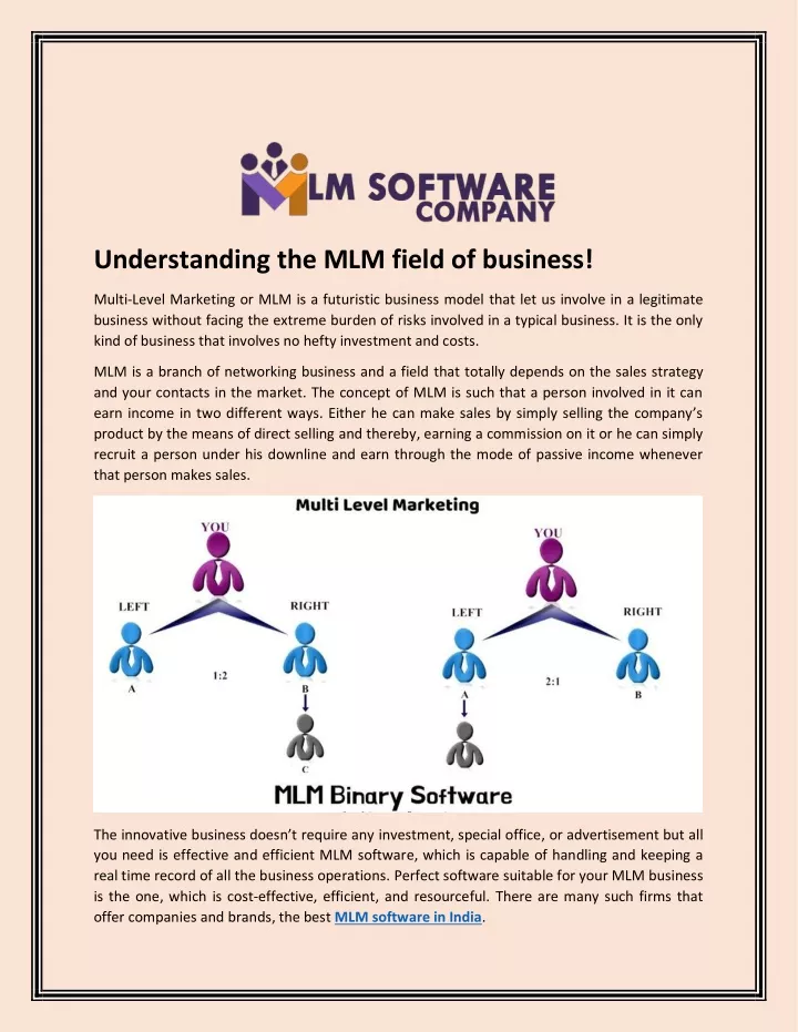 understanding the mlm field of business