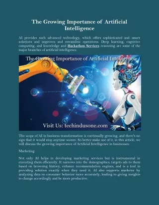 the growing importance of artificial intelligence