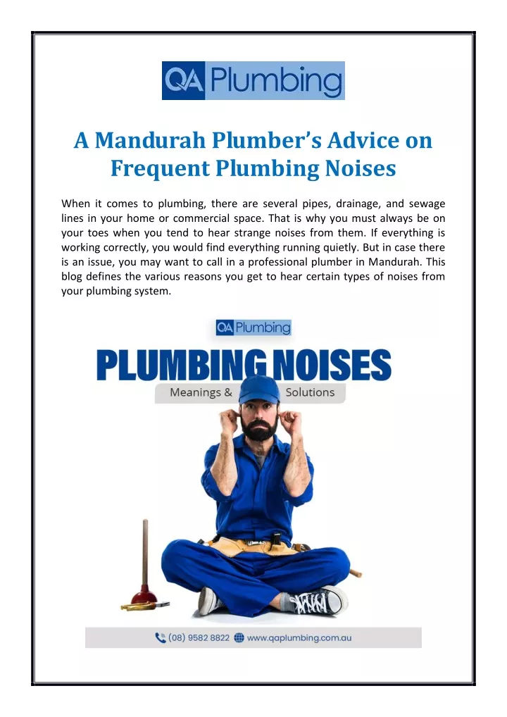 a mandurah plumber s advice on frequent plumbing