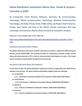 Global Distribution Automation Market Size, Trends & Analysis - Forecasts to 2026