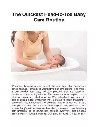 The Quickest Head-to-Toe Baby Care Routine
