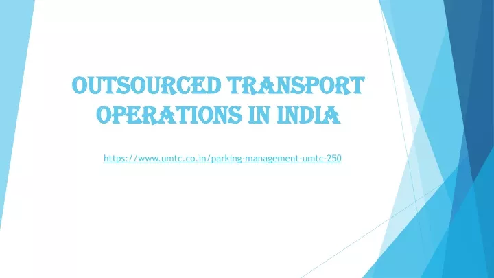 outsourced transport operations in india