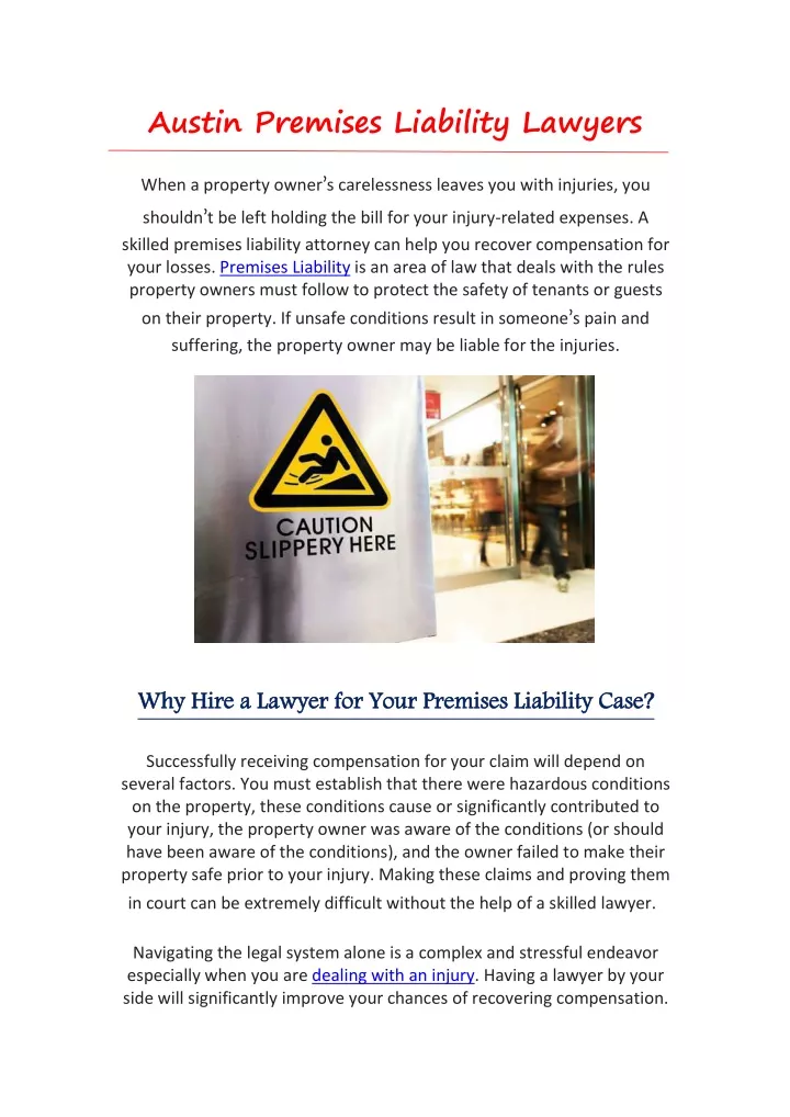 austin premises liability lawyers