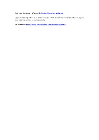 teaching software affordable online education