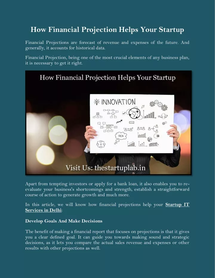 how financial projection helps your startup
