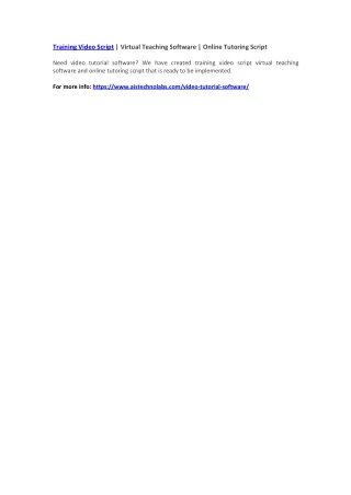 training video script virtual teaching software
