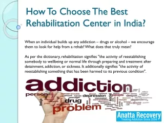 How To Choose The Best Rehabilitation Center in India?