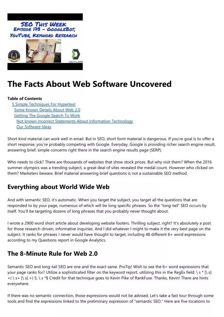 the facts about web software uncovered