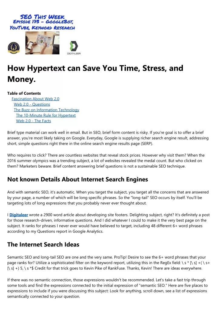 how hypertext can save you time stress and money
