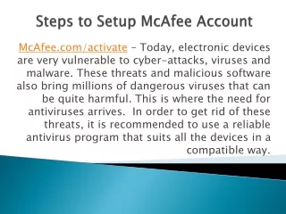 mcafee com activate today electronic devices