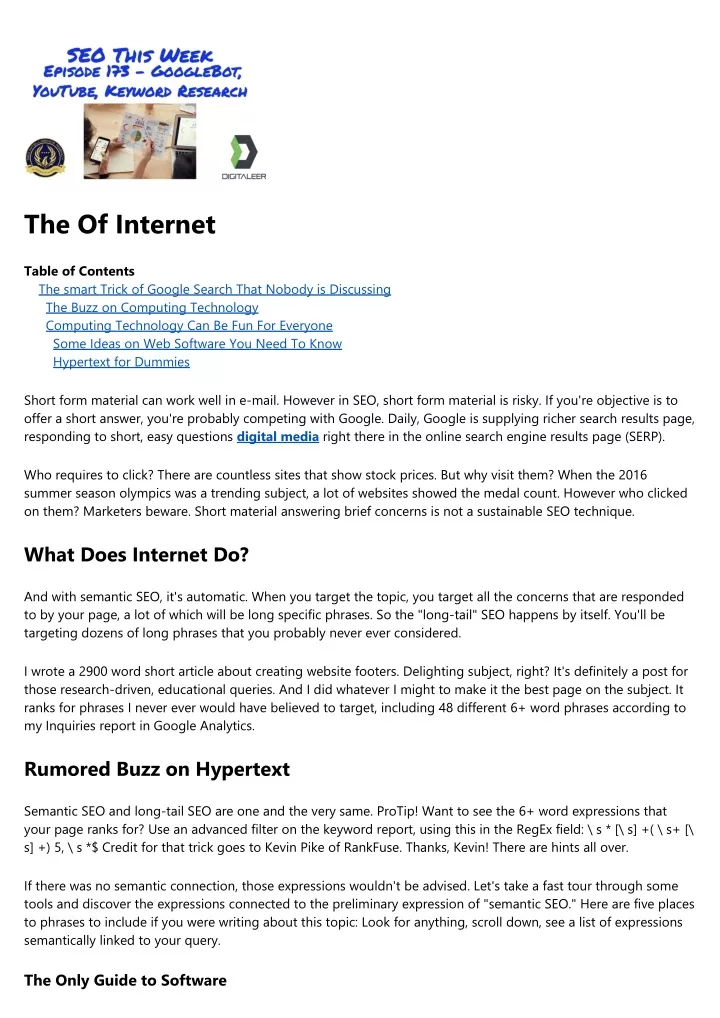 the of internet