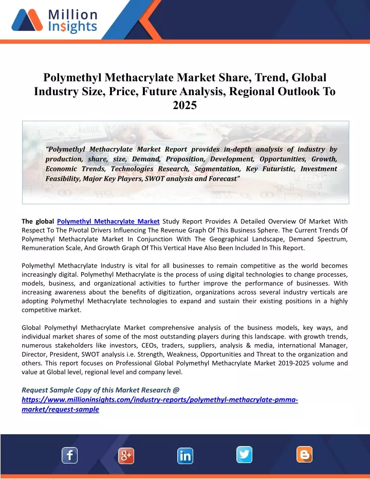 polymethyl methacrylate market share trend global