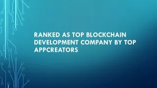 Ranked as Top Blockchain Development Company by Top AppCreators