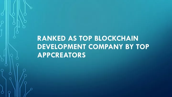 ranked as top blockchain development company by top appcreators