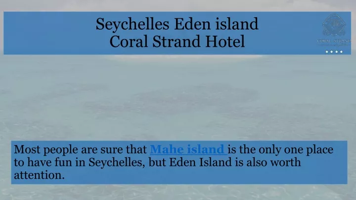 seychelles eden island coral strand hotel