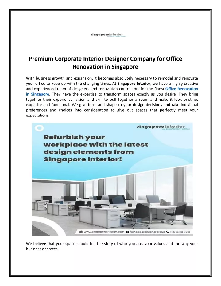 premium corporate interior designer company