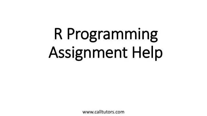 r programming assignment help