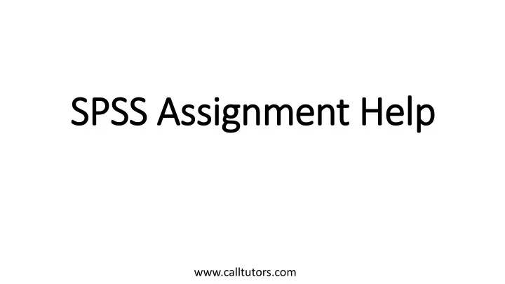spss assignment help