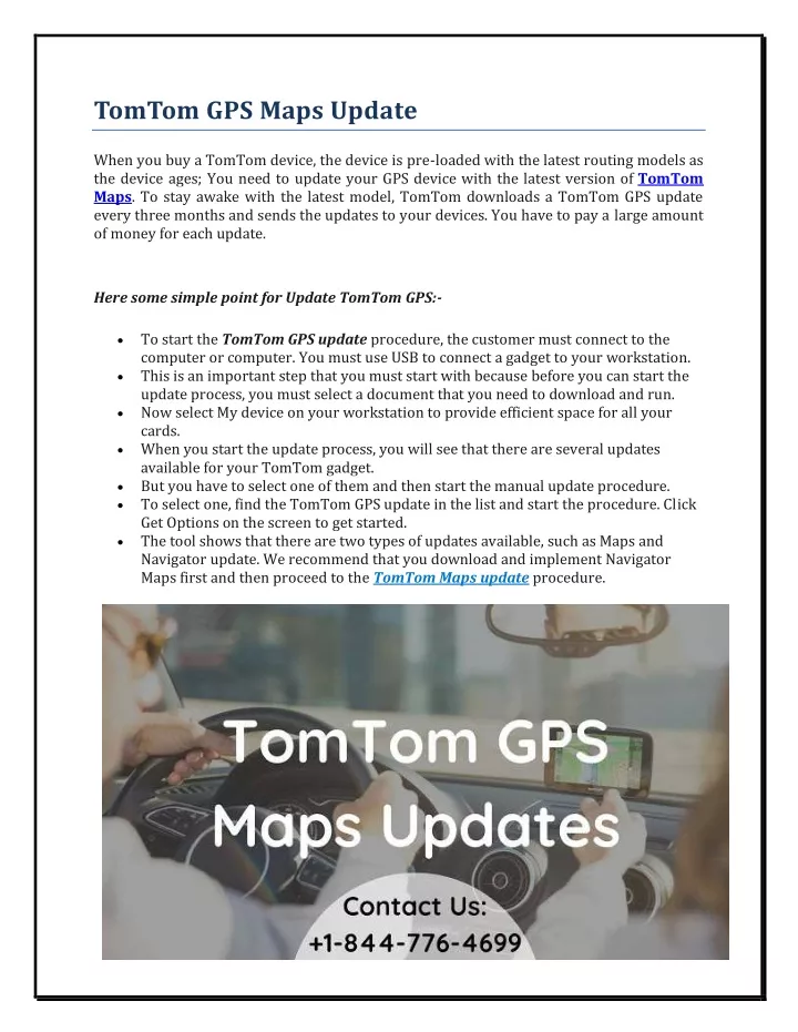 tomtom gps maps update