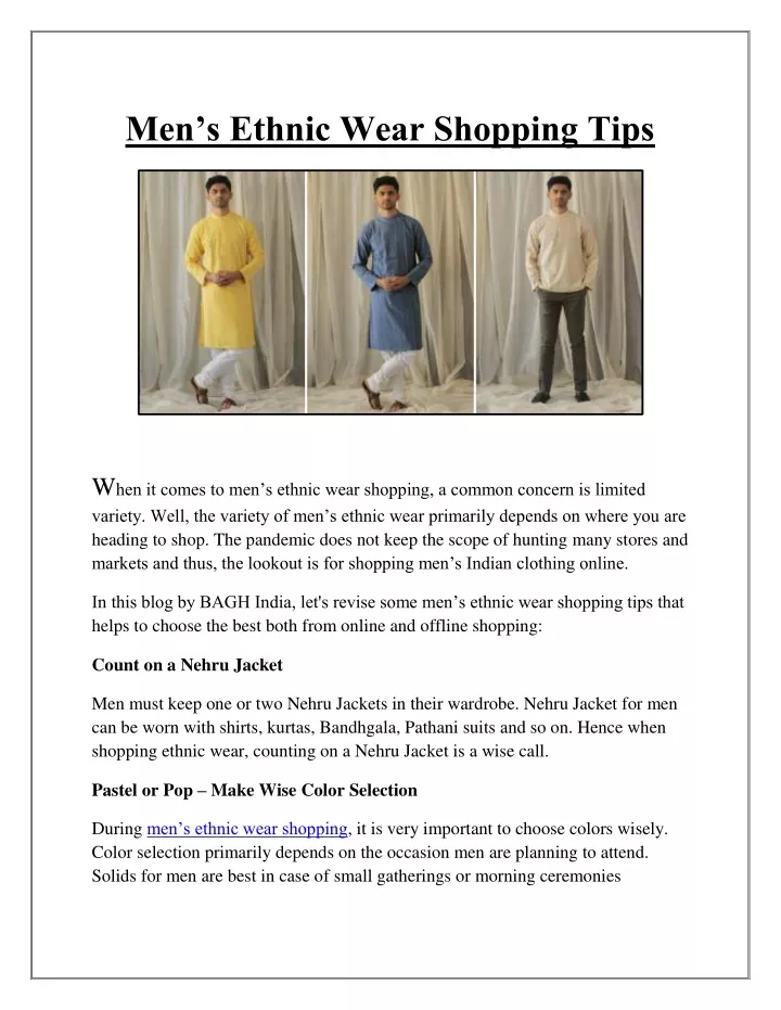 men s ethnic wear shopping tips