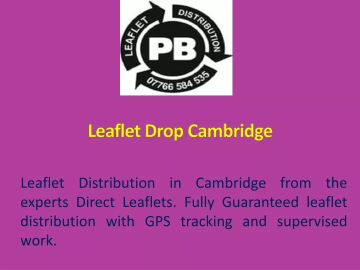leaflet drop cambridge